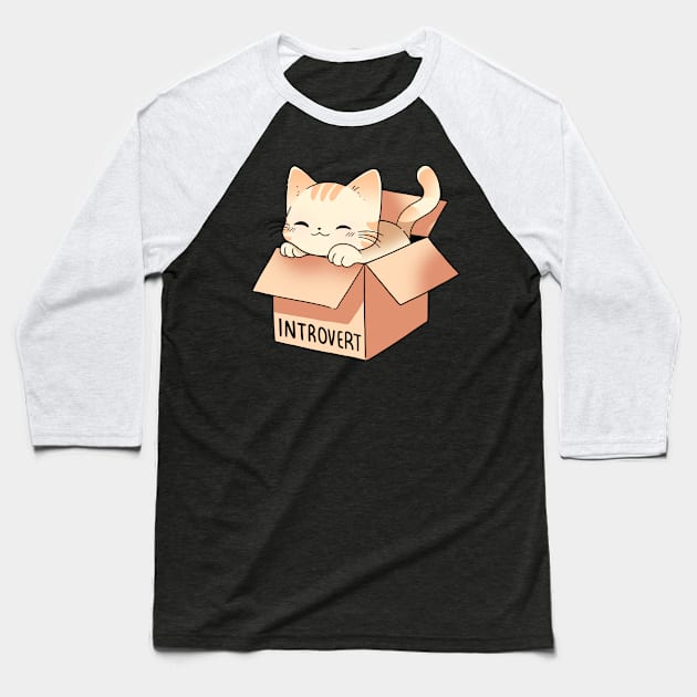 Introvert cat Baseball T-Shirt by FanFreak